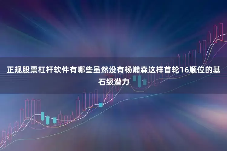 正规股票杠杆软件有哪些虽然没有杨瀚森这样首轮16顺位的基石级潜力