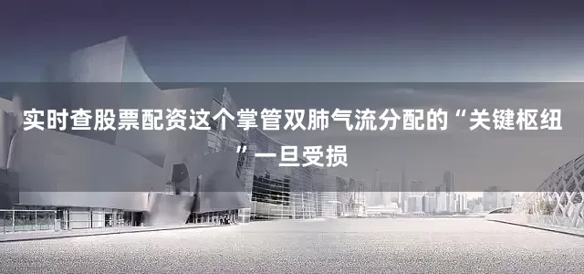实时查股票配资这个掌管双肺气流分配的“关键枢纽”一旦受损
